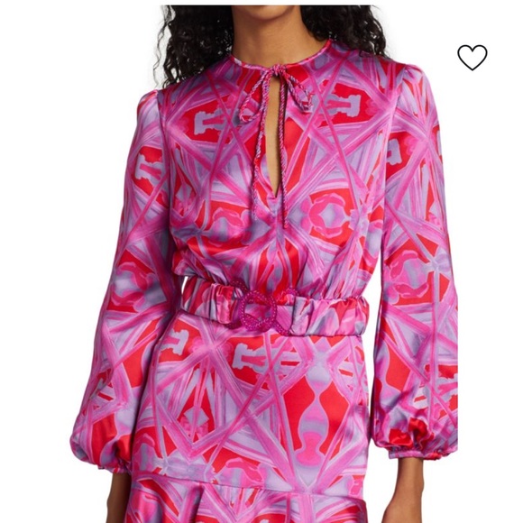 Silvia Tcherassi Fiorenza Printed Mini Dress in Magenta Kaleidoscope size Medium - Picture 3 of 14